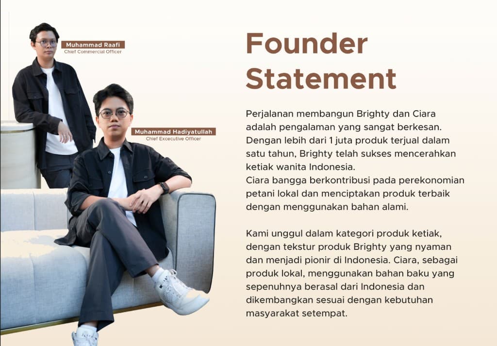 Founder Statement Ciara, Muhammad Raafi dan Muhammad Hadiyatullah